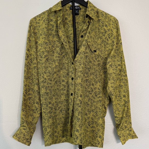 Escada by Margaretha Ley Floral Button-Down Blouse Size 38IT Size 6 - Picture 3 of 9